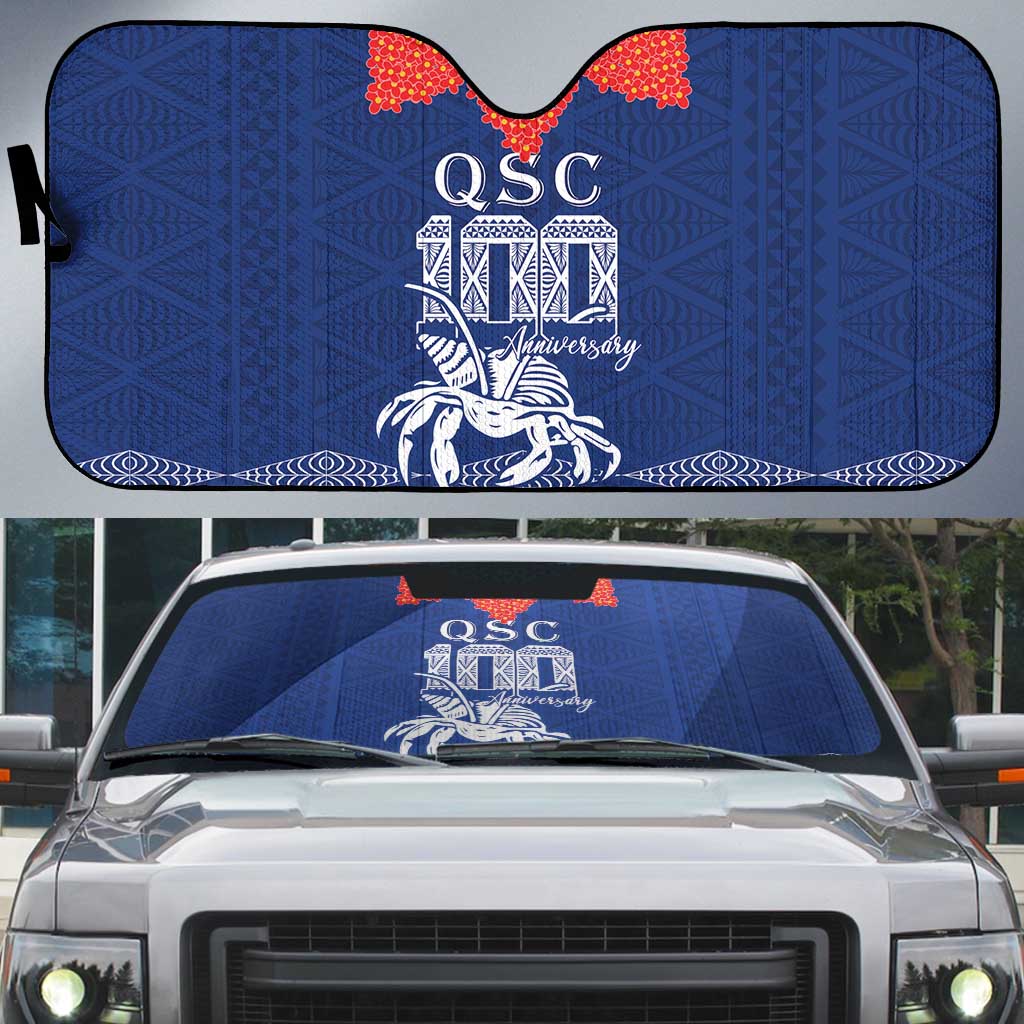 Queen Salote College 100 Years Anniversary Auto Sun Shade Tonga QSC Royal Blue LT7 Royal Blue - Polynesian Pride