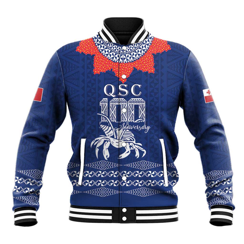 Queen Salote College 100 Years Anniversary Personalized Baseball Jacket Tonga QSC Royal Blue LT7 Unisex Royal Blue - Polynesian Pride