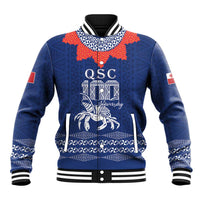 Queen Salote College 100 Years Anniversary Personalized Baseball Jacket Tonga QSC Royal Blue LT7 Unisex Royal Blue - Polynesian Pride