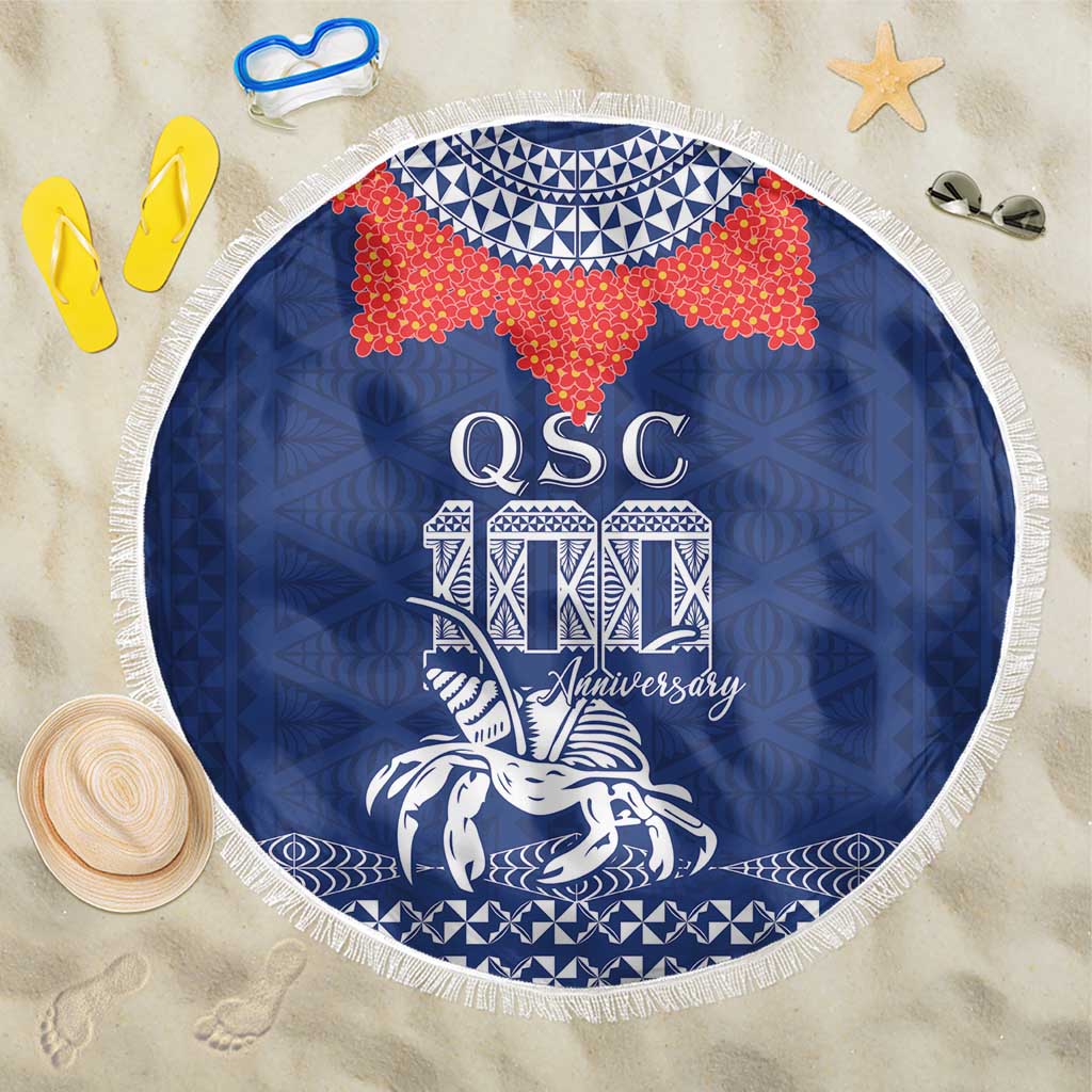 Queen Salote College 100 Years Anniversary Beach Blanket Tonga QSC Royal Blue LT7 One Size 150cm Royal Blue - Polynesian Pride