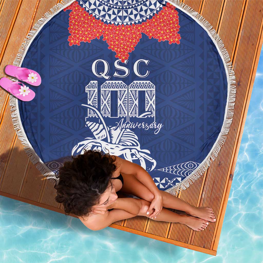 Queen Salote College 100 Years Anniversary Beach Blanket Tonga QSC Royal Blue LT7 - Polynesian Pride