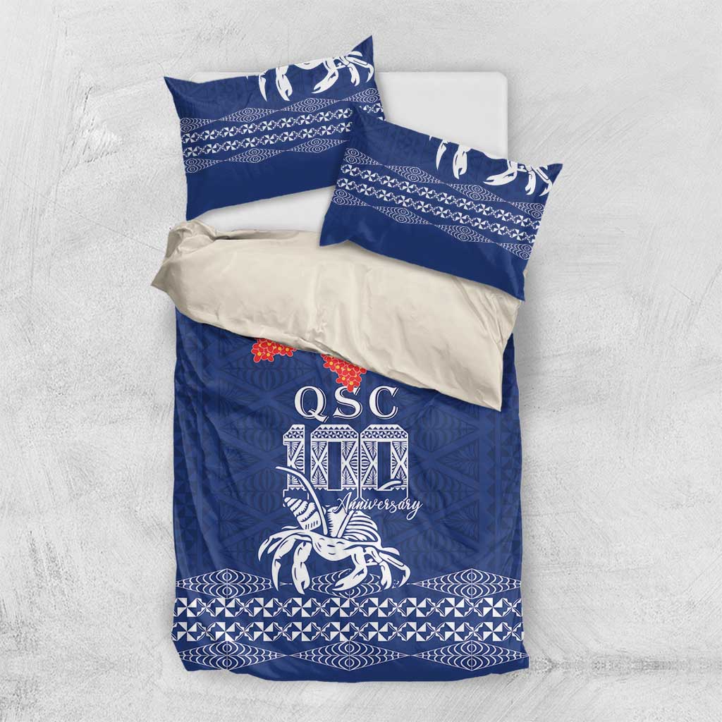 Queen Salote College 100 Years Anniversary Bedding Set Tonga QSC Royal Blue LT7 US Twin 172cm x 218cm Royal Blue - Polynesian Pride