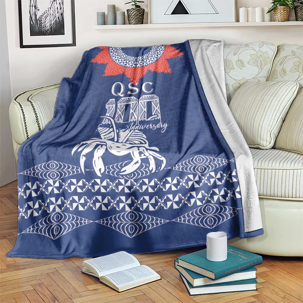 Queen Salote College 100 Years Anniversary Blanket Tonga QSC Royal Blue LT7 Royal Blue - Polynesian Pride