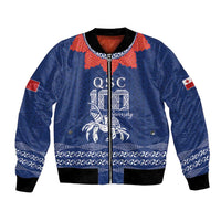Queen Salote College 100 Years Anniversary Personalized Bomber Jacket Tonga QSC Royal Blue LT7 Unisex Royal Blue - Polynesian Pride