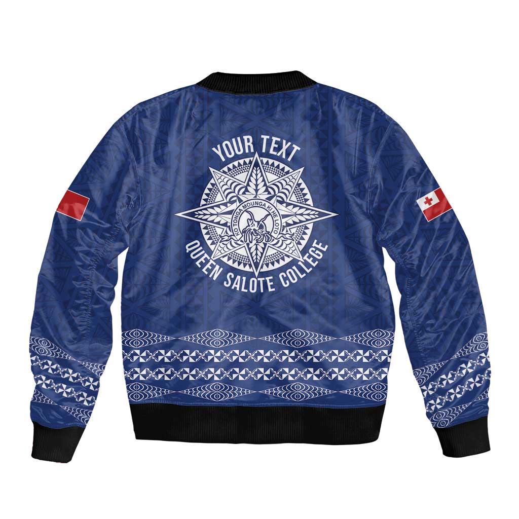 Queen Salote College 100 Years Anniversary Personalized Bomber Jacket Tonga QSC Royal Blue LT7 - Polynesian Pride