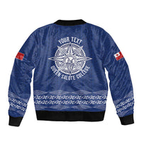 Queen Salote College 100 Years Anniversary Personalized Bomber Jacket Tonga QSC Royal Blue LT7 - Polynesian Pride