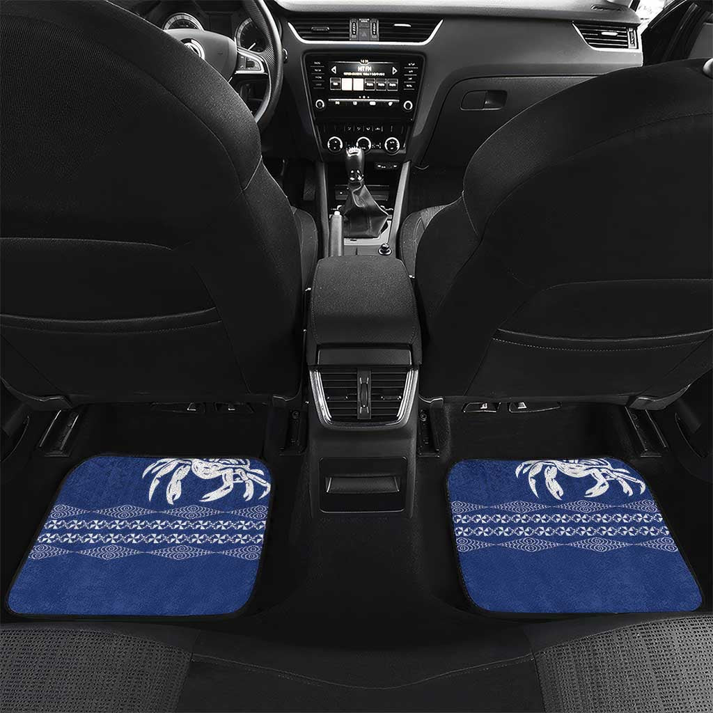 Queen Salote College 100 Years Anniversary Personalized Car Mats Tonga QSC Royal Blue LT7 Set 2pcs - Back Royal Blue - Polynesian Pride
