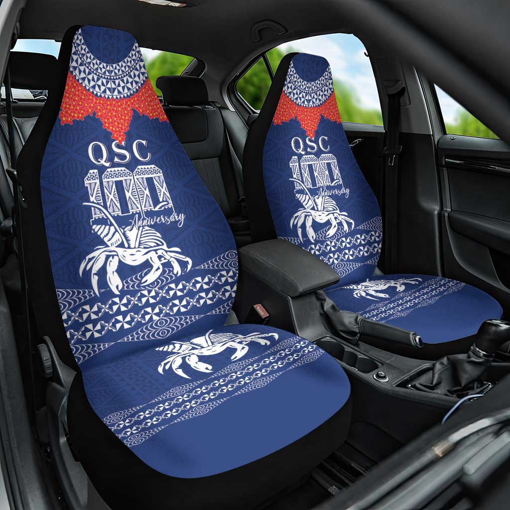 Queen Salote College 100 Years Anniversary Car Seat Cover Tonga QSC Royal Blue LT7 One Size Royal Blue - Polynesian Pride