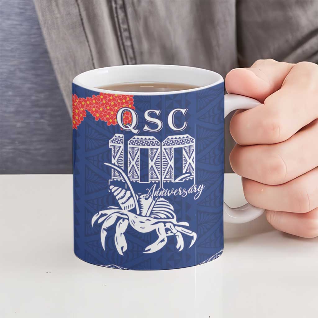 Queen Salote College 100 Years Anniversary Personalized Ceramic Mug Tonga QSC Royal Blue LT7 - Polynesian Pride