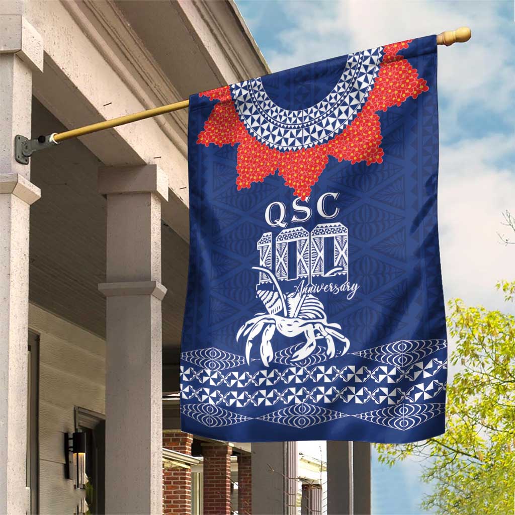 Queen Salote College 100 Years Anniversary Garden Flag Tonga QSC Royal Blue LT7 House Flag Royal Blue - Polynesian Pride