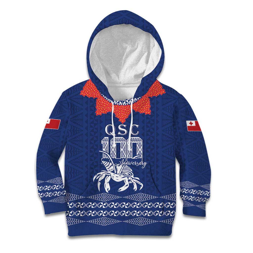 Queen Salote College 100 Years Anniversary Personalized Kid Hoodie Tonga QSC Royal Blue LT7 Hoodie Royal Blue - Polynesian Pride