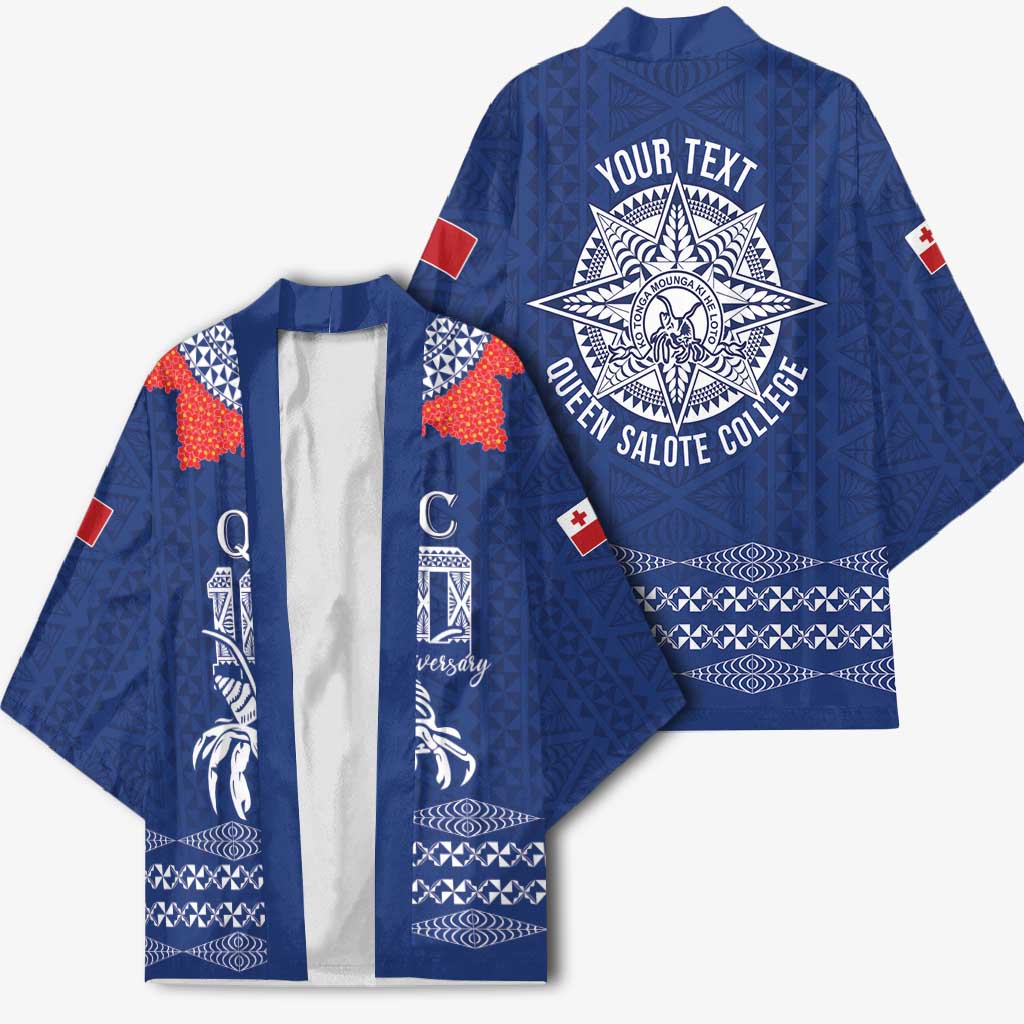 Queen Salote College 100 Years Anniversary Personalized Kimono Tonga QSC Royal Blue LT7 - Polynesian Pride