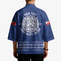 Queen Salote College 100 Years Anniversary Personalized Kimono Tonga QSC Royal Blue LT7 - Polynesian Pride