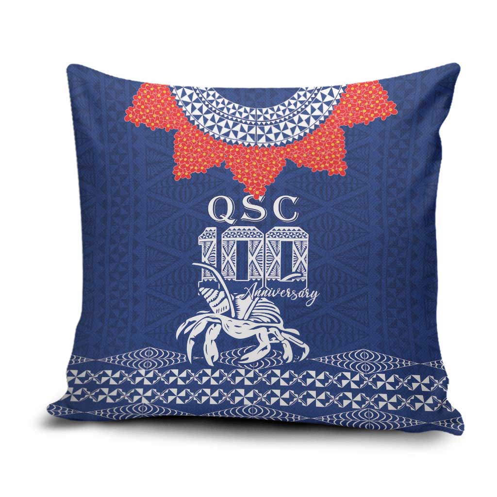 Queen Salote College 100 Years Anniversary Pillow Cover Tonga QSC Royal Blue LT7 Royal Blue - Polynesian Pride