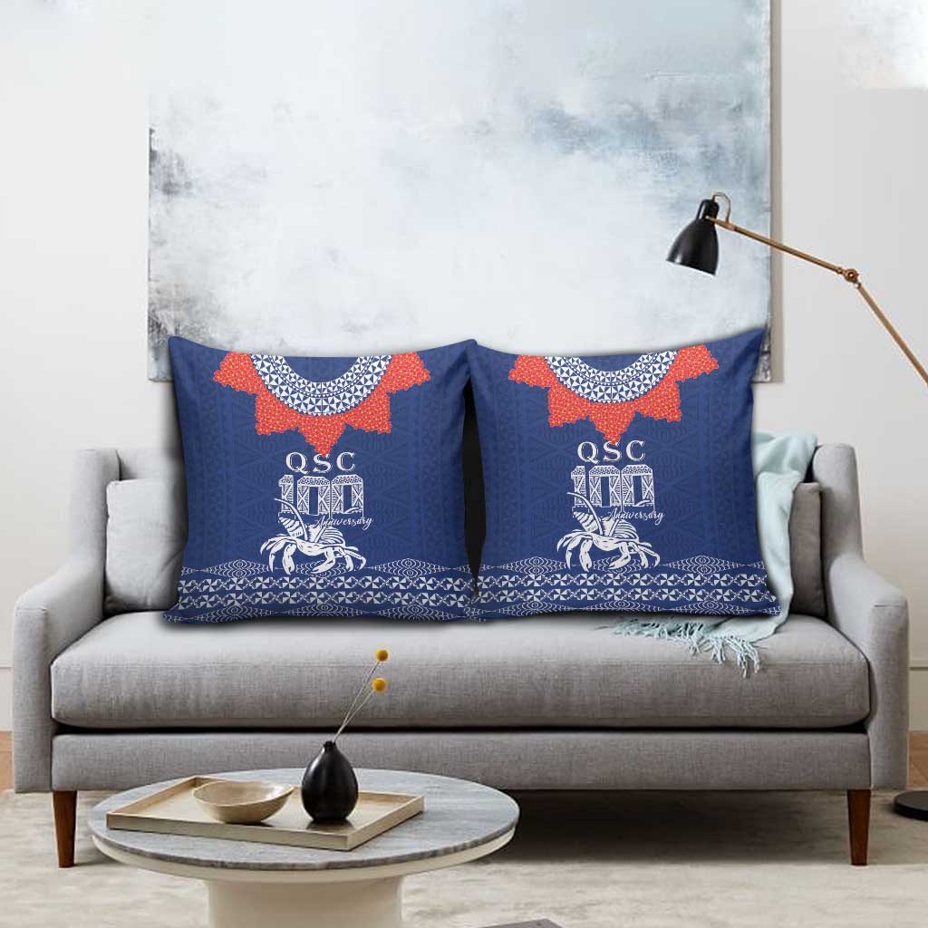 Queen Salote College 100 Years Anniversary Pillow Cover Tonga QSC Royal Blue LT7 - Polynesian Pride