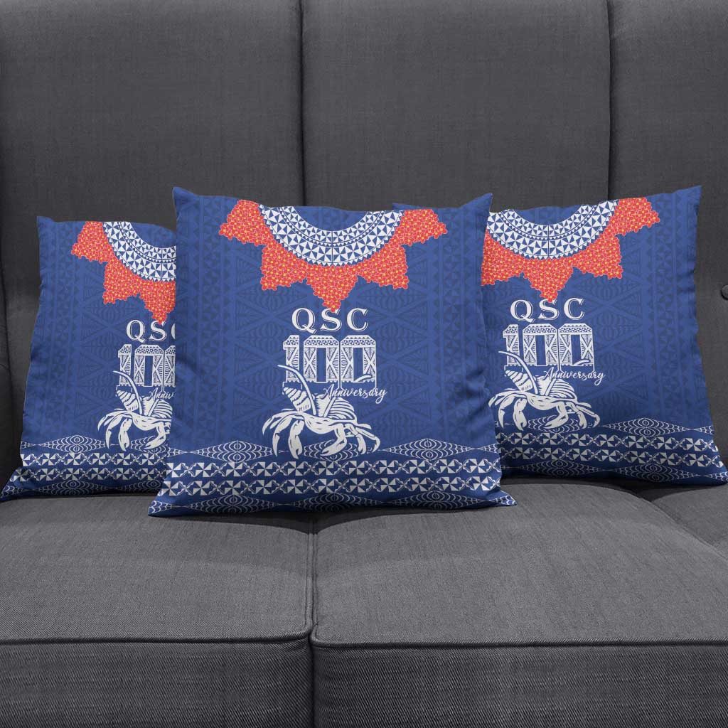 Queen Salote College 100 Years Anniversary Pillow Cover Tonga QSC Royal Blue LT7 - Polynesian Pride
