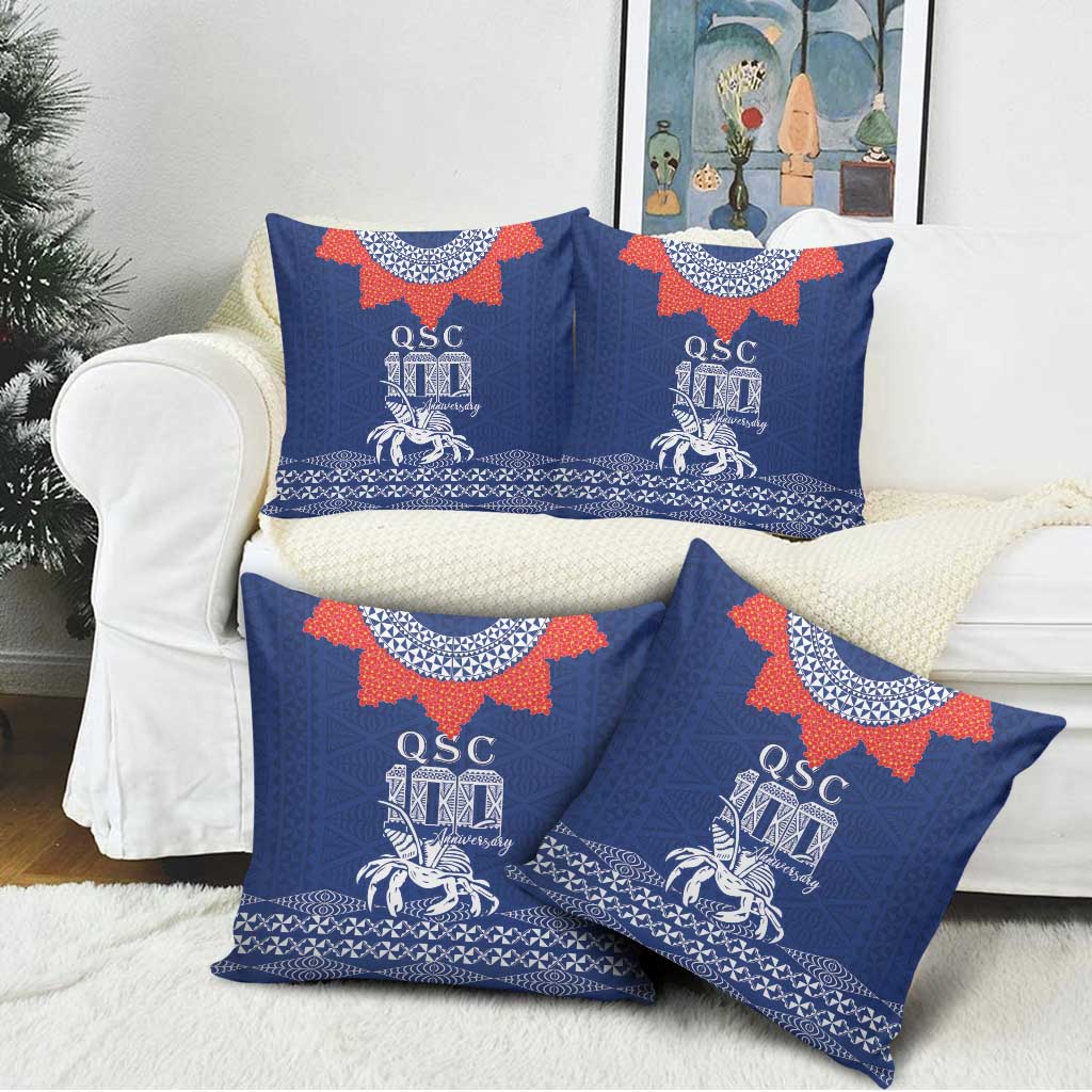 Queen Salote College 100 Years Anniversary Pillow Cover Tonga QSC Royal Blue LT7 - Polynesian Pride