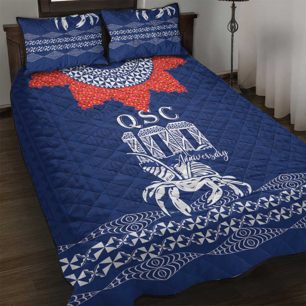 Queen Salote College 100 Years Anniversary Quilt Bed Set Tonga QSC Royal Blue LT7 Royal Blue - Polynesian Pride