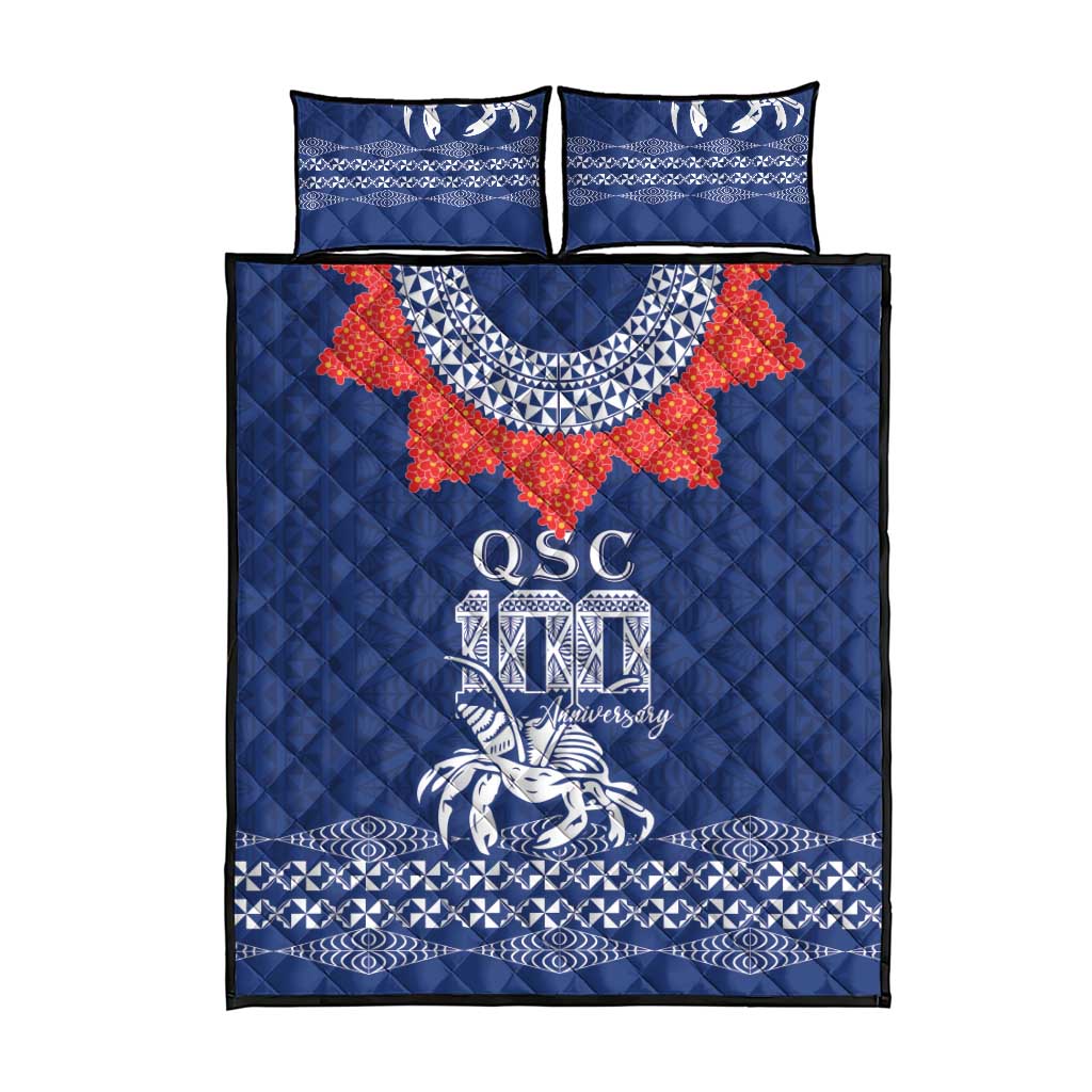 Queen Salote College 100 Years Anniversary Quilt Bed Set Tonga QSC Royal Blue LT7 - Polynesian Pride