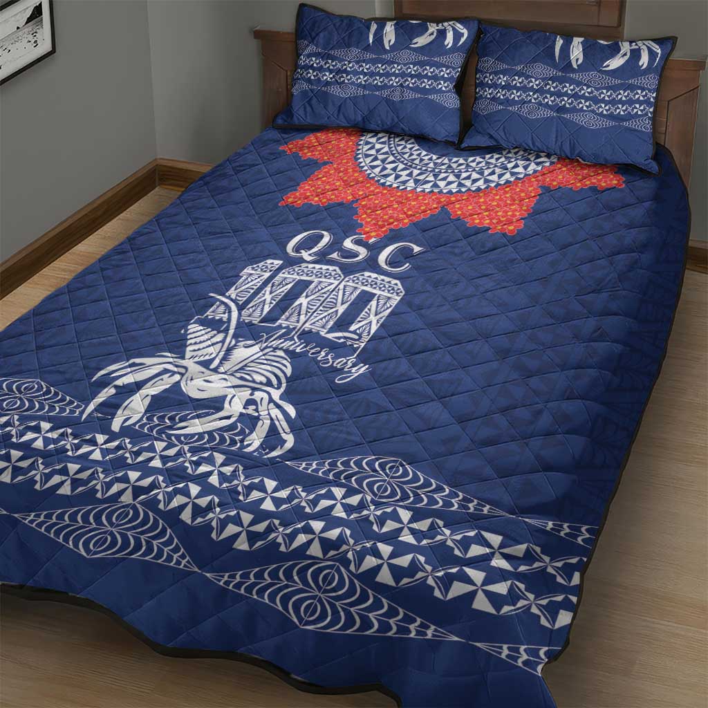 Queen Salote College 100 Years Anniversary Quilt Bed Set Tonga QSC Royal Blue LT7 - Polynesian Pride