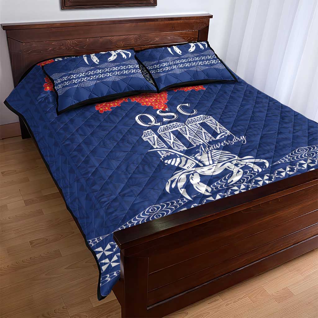 Queen Salote College 100 Years Anniversary Quilt Bed Set Tonga QSC Royal Blue LT7 - Polynesian Pride