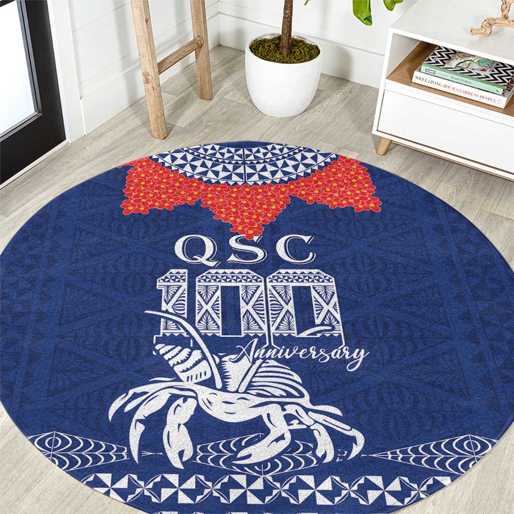 Queen Salote College 100 Years Anniversary Round Carpet Tonga QSC Royal Blue LT7 Royal Blue - Polynesian Pride