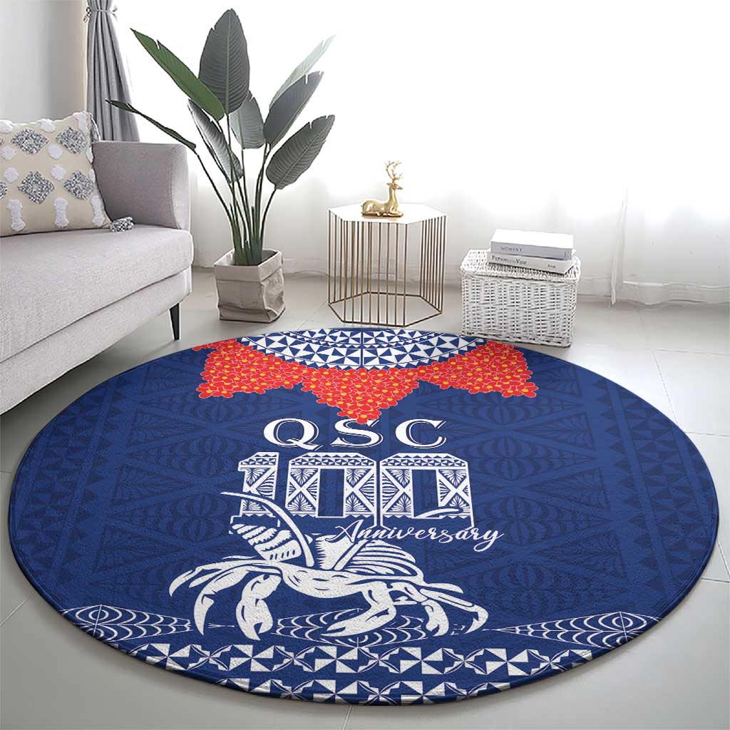 Queen Salote College 100 Years Anniversary Round Carpet Tonga QSC Royal Blue LT7 - Polynesian Pride