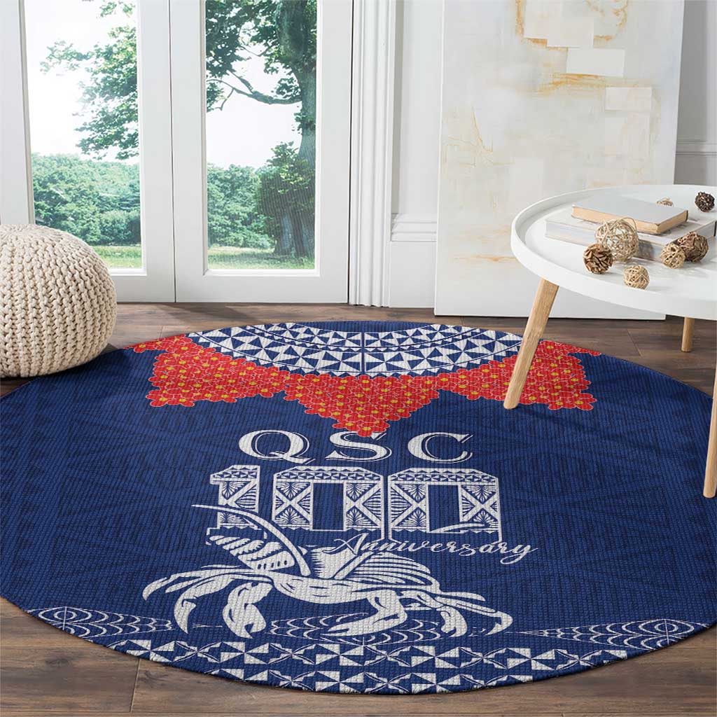Queen Salote College 100 Years Anniversary Round Carpet Tonga QSC Royal Blue LT7 - Polynesian Pride