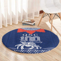 Queen Salote College 100 Years Anniversary Round Carpet Tonga QSC Royal Blue LT7 - Polynesian Pride