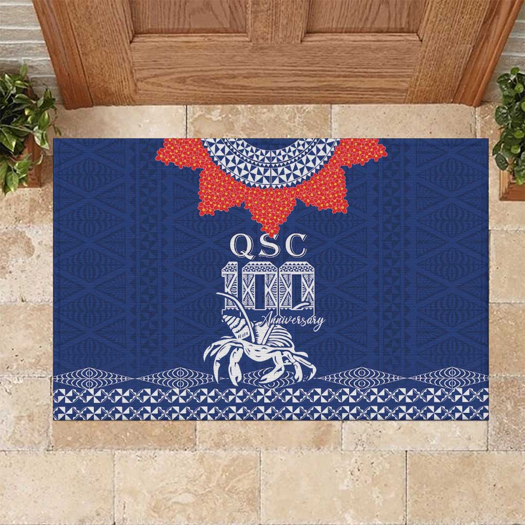 Queen Salote College 100 Years Anniversary Rubber Doormat Tonga QSC Royal Blue LT7 Royal Blue - Polynesian Pride