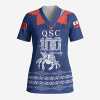 Queen Salote College 100 Years Anniversary Personalized Scrub Top Tonga QSC Royal Blue LT7 Adult Royal Blue - Polynesian Pride