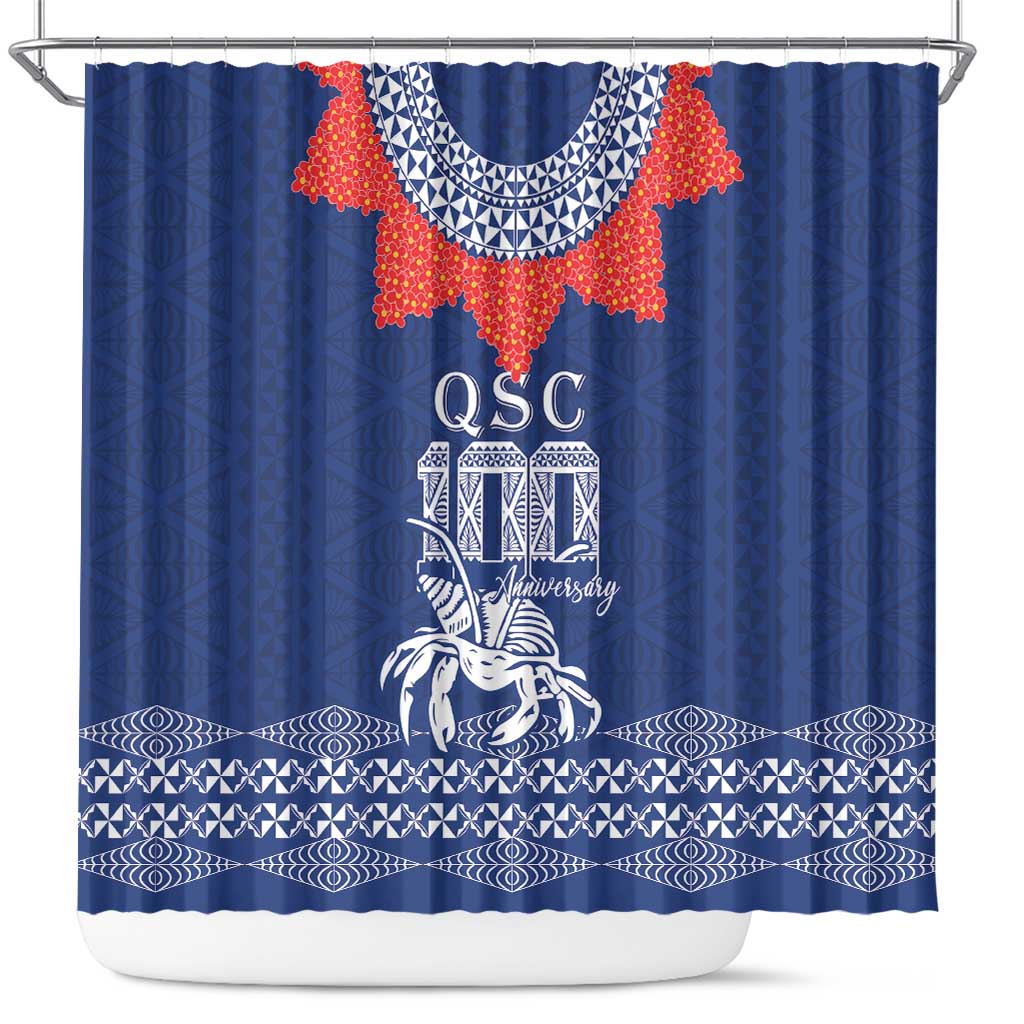 Queen Salote College 100 Years Anniversary Shower Curtain Tonga QSC Royal Blue LT7 Royal Blue - Polynesian Pride