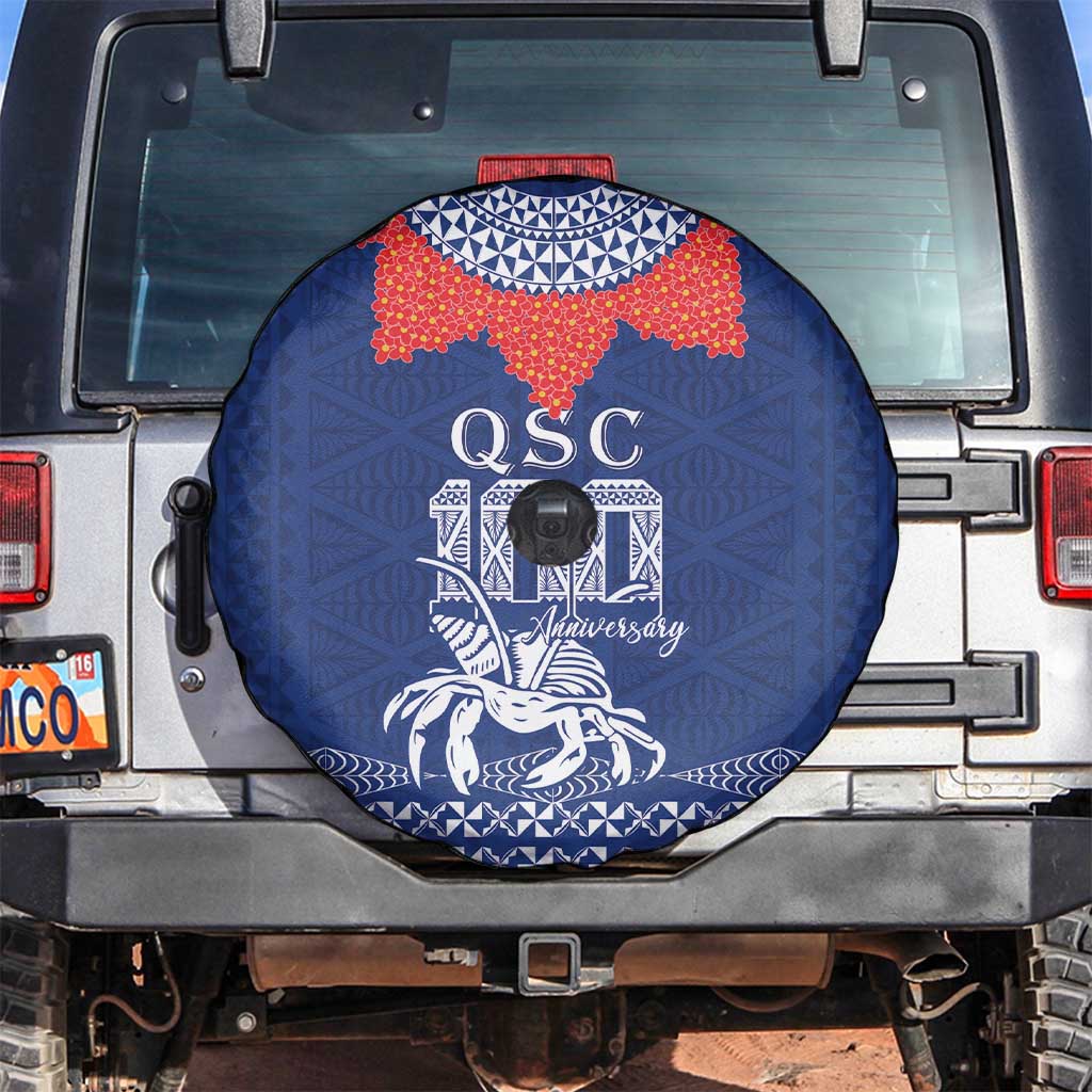Queen Salote College 100 Years Anniversary Spare Tire Cover Tonga QSC Royal Blue LT7 Royal Blue - Polynesian Pride
