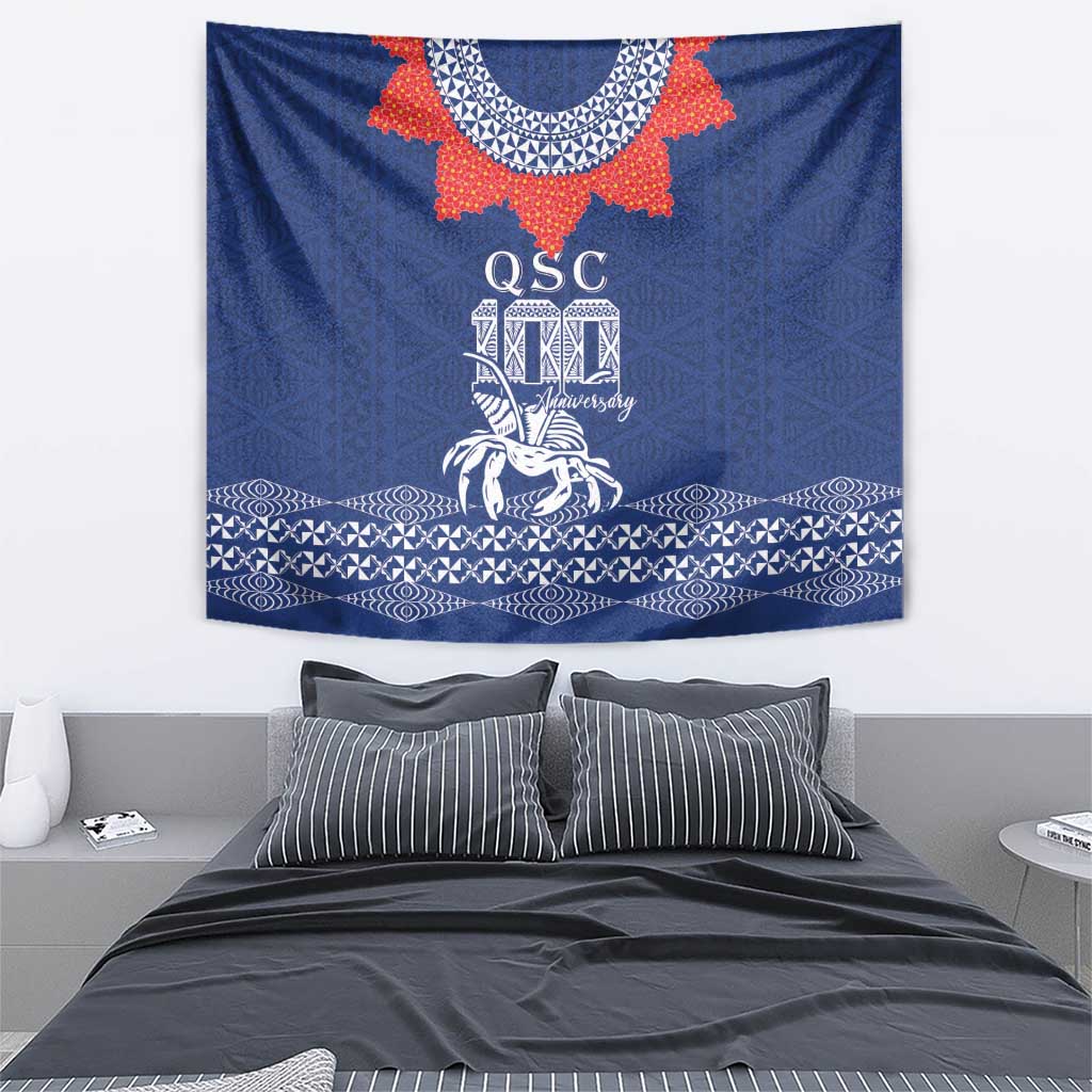 Queen Salote College 100 Years Anniversary Tapestry Tonga QSC Royal Blue LT7 - Polynesian Pride