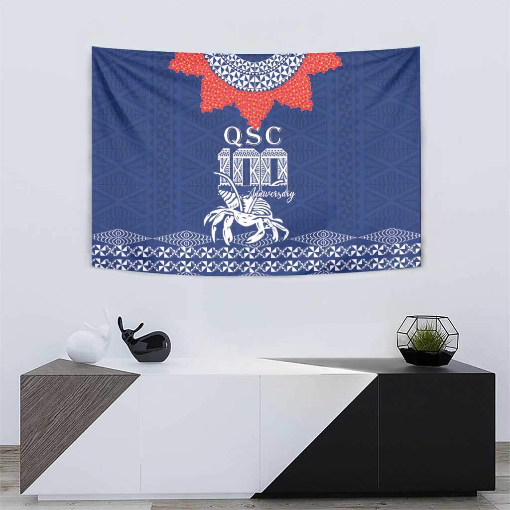 Queen Salote College 100 Years Anniversary Tapestry Tonga QSC Royal Blue LT7 - Polynesian Pride