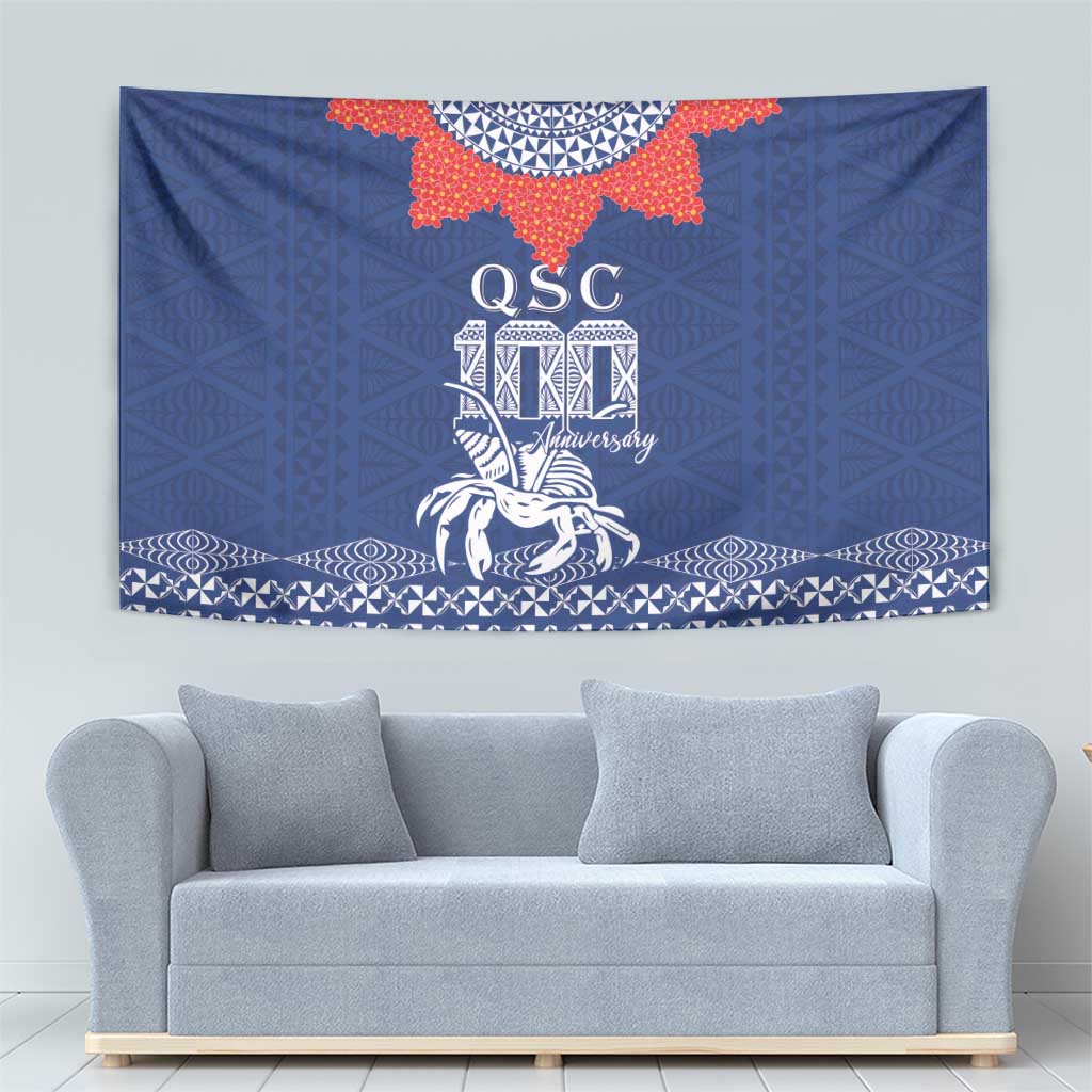 Queen Salote College 100 Years Anniversary Tapestry Tonga QSC Royal Blue LT7 - Polynesian Pride