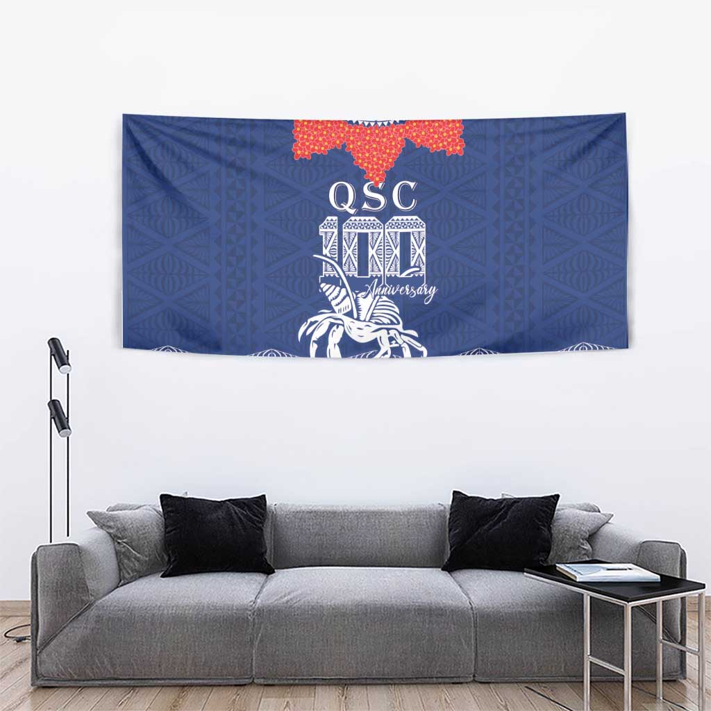 Queen Salote College 100 Years Anniversary Tapestry Tonga QSC Royal Blue LT7 - Polynesian Pride