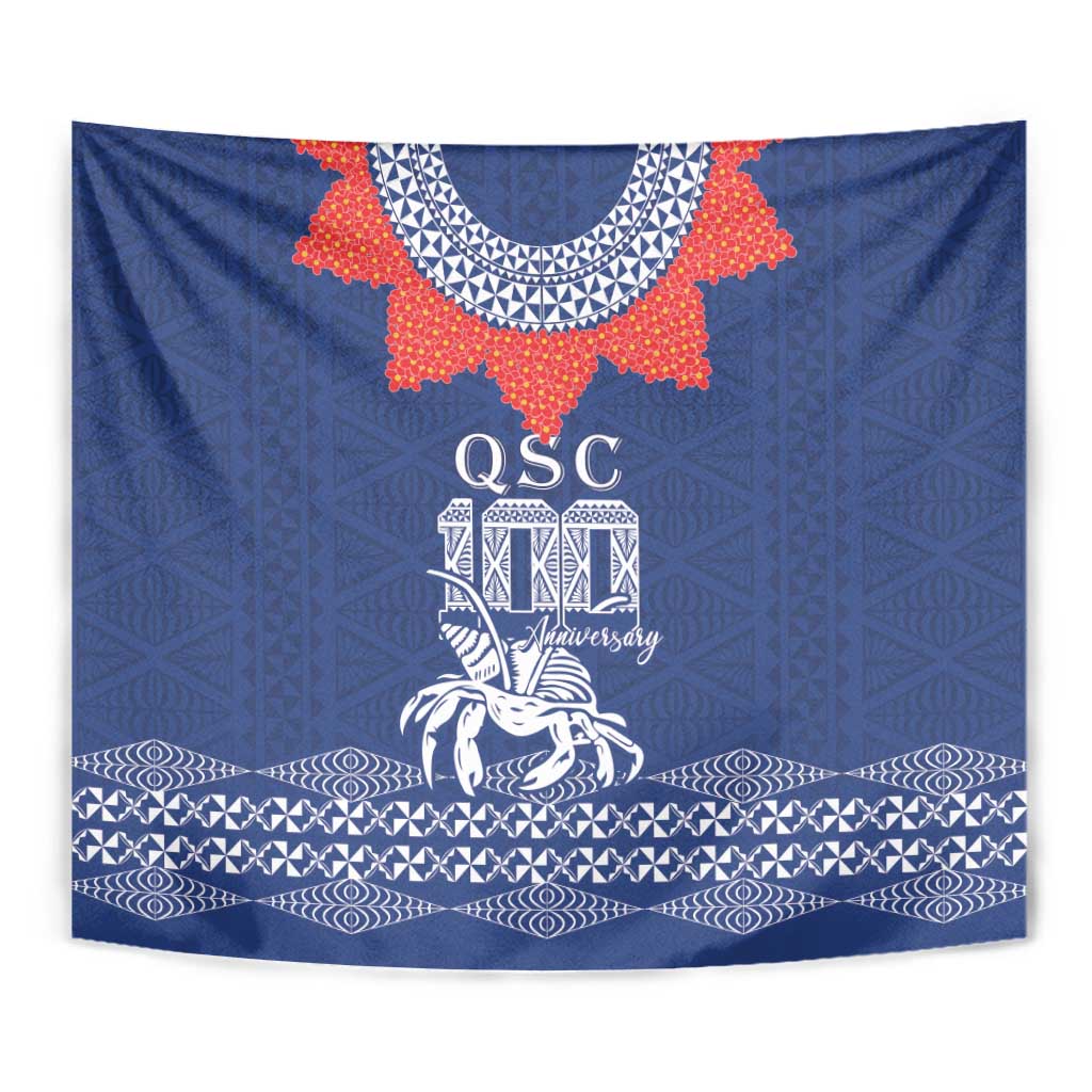 Queen Salote College 100 Years Anniversary Tapestry Tonga QSC Royal Blue LT7 - Polynesian Pride