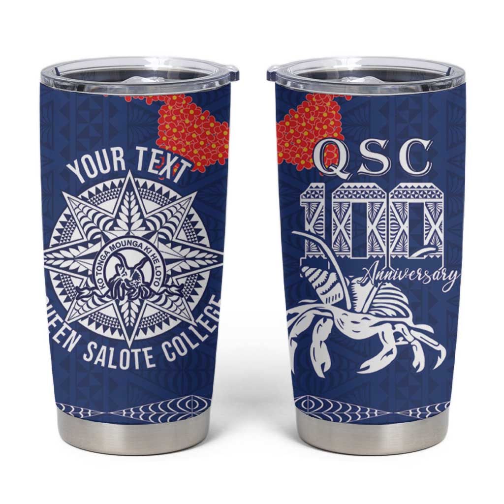 Queen Salote College 100 Years Anniversary Personalized Tumbler Cup Tonga QSC Royal Blue LT7 Royal Blue - Polynesian Pride