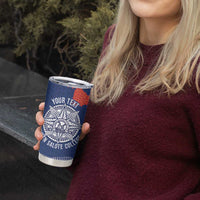 Queen Salote College 100 Years Anniversary Personalized Tumbler Cup Tonga QSC Royal Blue LT7 - Polynesian Pride