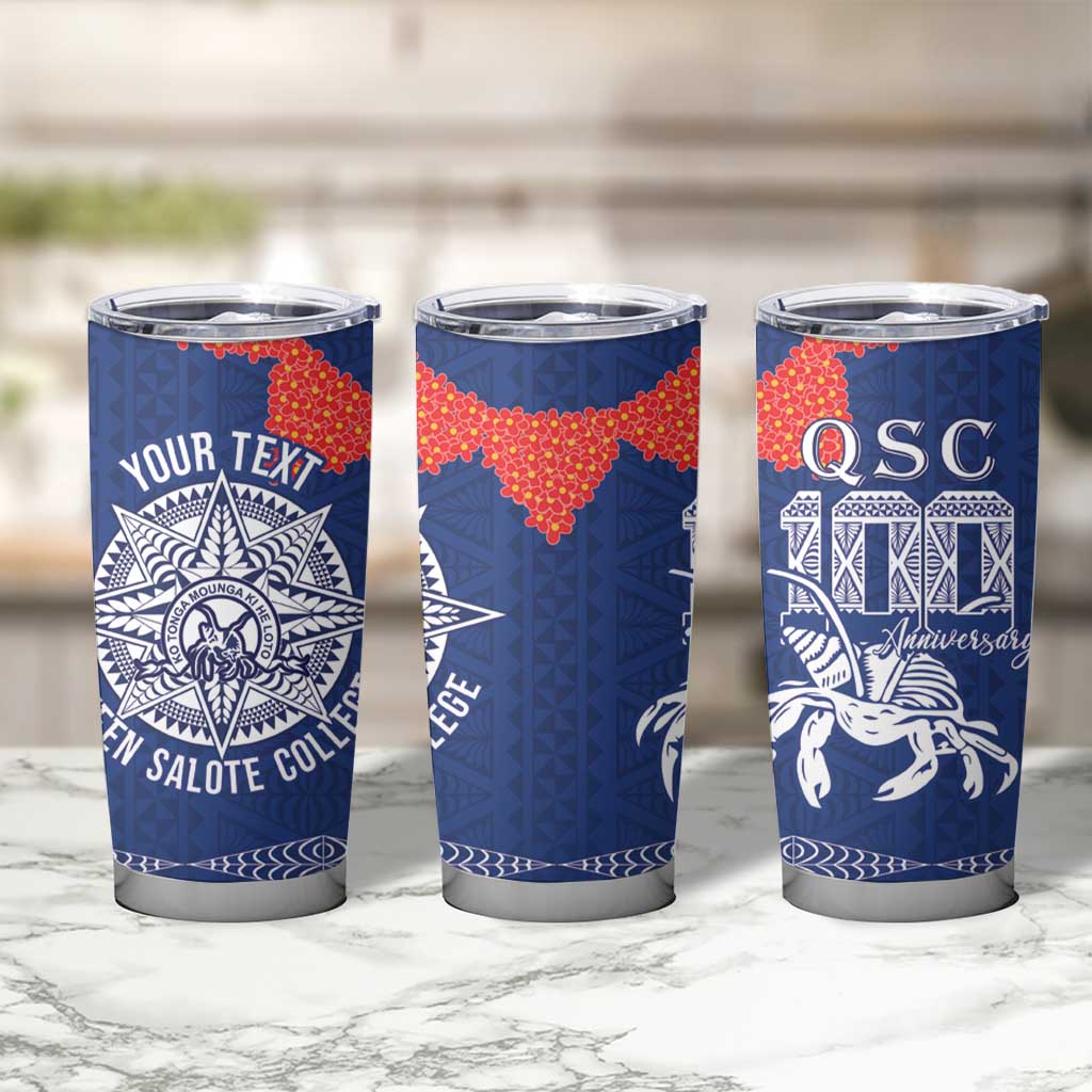 Queen Salote College 100 Years Anniversary Personalized Tumbler Cup Tonga QSC Royal Blue LT7 - Polynesian Pride