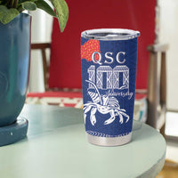 Queen Salote College 100 Years Anniversary Personalized Tumbler Cup Tonga QSC Royal Blue LT7 - Polynesian Pride