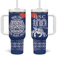 Queen Salote College 100 Years Anniversary Personalized Tumbler With Handle Tonga QSC Royal Blue LT7 One Size: 40 oz Royal Blue - Polynesian Pride