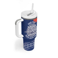 Queen Salote College 100 Years Anniversary Personalized Tumbler With Handle Tonga QSC Royal Blue LT7 - Polynesian Pride