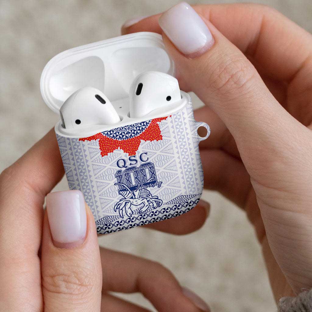 Queen Salote College 100 Years Anniversary AirPods Case Tonga QSC White LT7 - Polynesian Pride