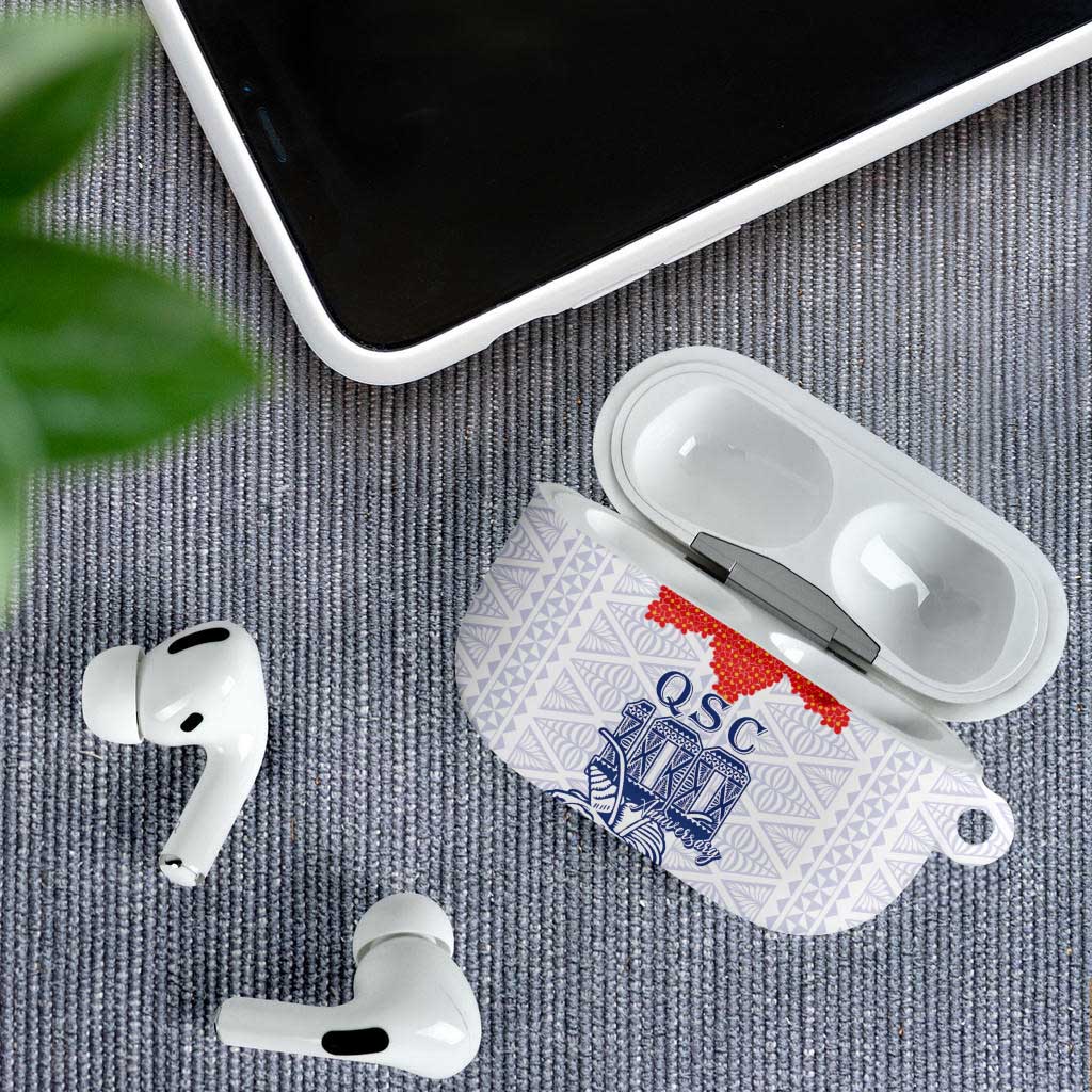 Queen Salote College 100 Years Anniversary AirPods Case Tonga QSC White LT7 - Polynesian Pride