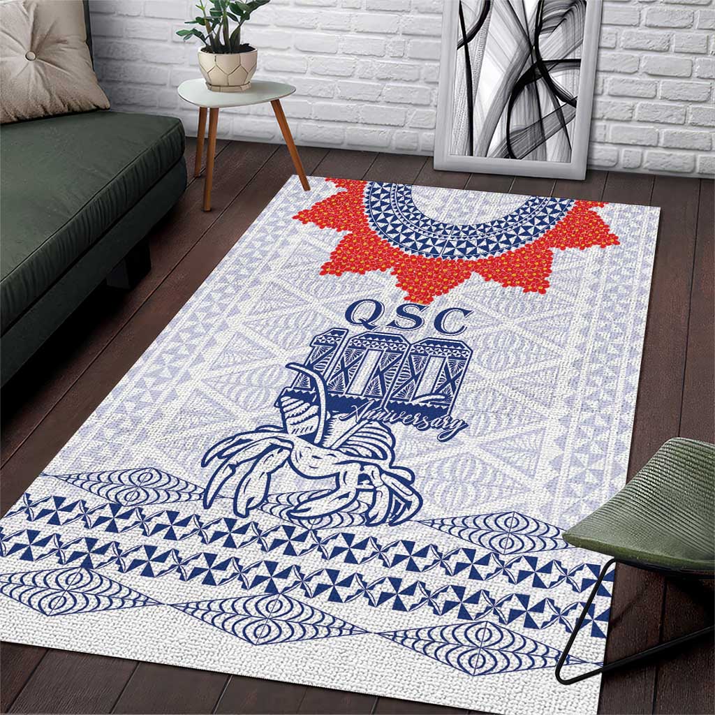 Queen Salote College 100 Years Anniversary Area Rug Tonga QSC White LT7 White - Polynesian Pride