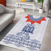 Queen Salote College 100 Years Anniversary Area Rug Tonga QSC White LT7 - Polynesian Pride