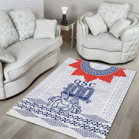 Queen Salote College 100 Years Anniversary Area Rug Tonga QSC White LT7 - Polynesian Pride