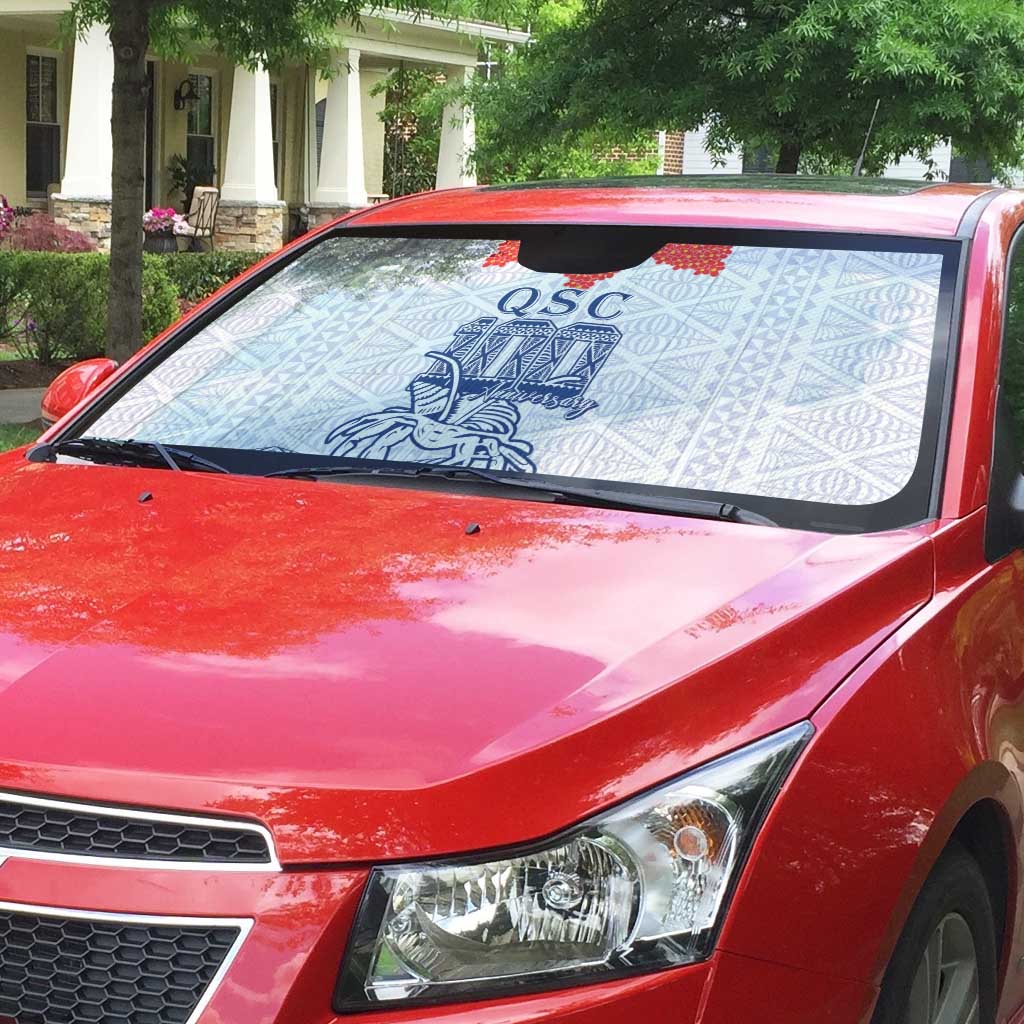 Queen Salote College 100 Years Anniversary Auto Sun Shade Tonga QSC White LT7 - Polynesian Pride